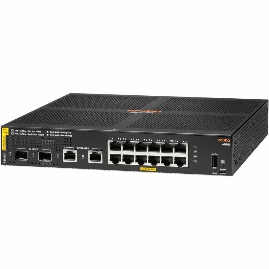 HPE CX 6000 12G Class4 PoE 2G/2SFP Ethernet Switch