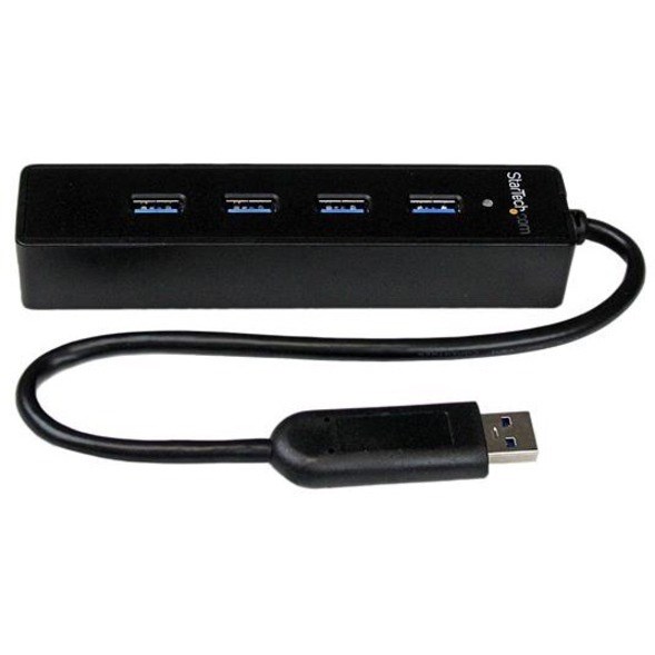 StarTech.com 4 Port Portable SuperSpeed USB 3.0 Hub with Built-in Cable - 5Gbps