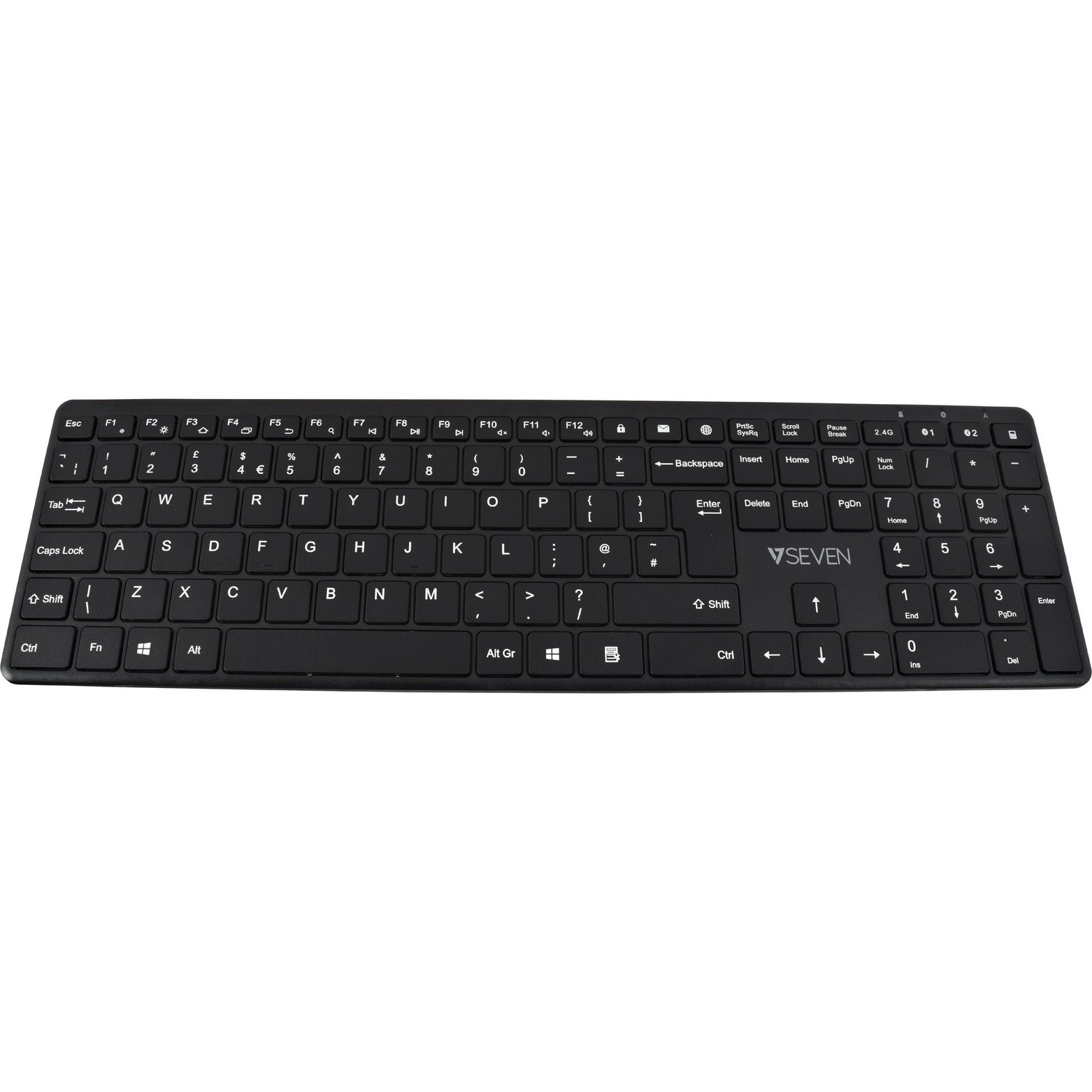 V7 KW550UKBT Keyboard - Wireless Connectivity - USB Interface - English (UK) - QWERTY Layout - Black