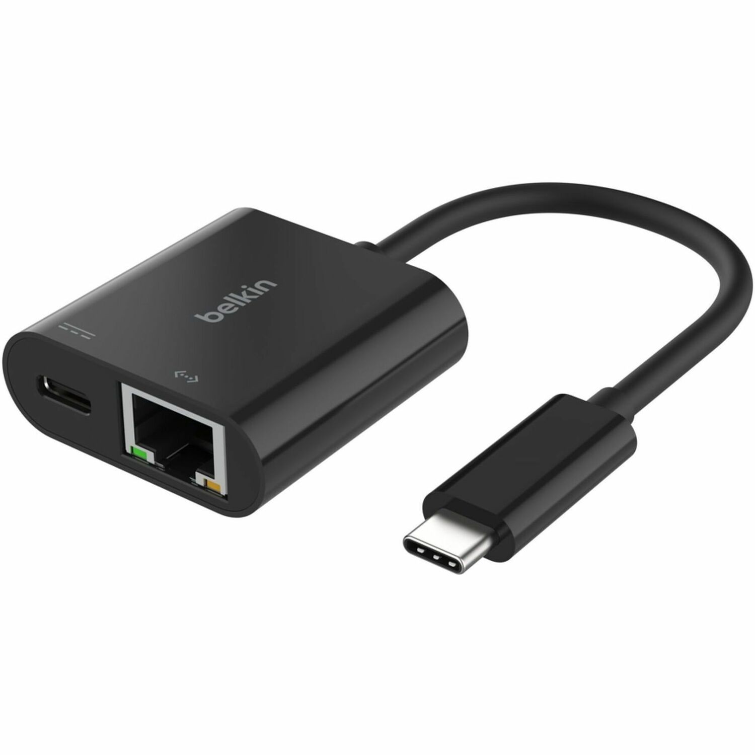 Belkin Connect USB-C to Ethernet + Charge Adapter 100W - Black (INC019BTBK), Compact,Ethernet Connection Supporting 10/100/1000 Mbps, 2 Years Warranty