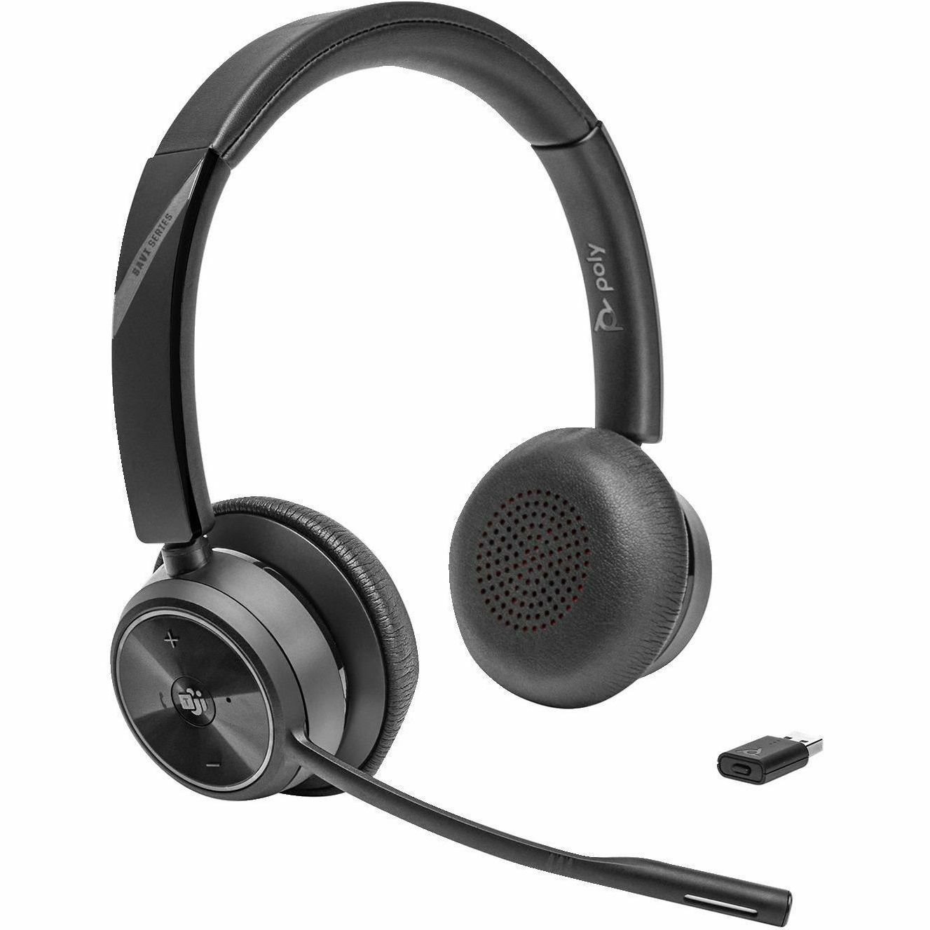 Poly Savi 7300 UC 7320 Wireless On-ear, Over-the-head Stereo Headset - Black