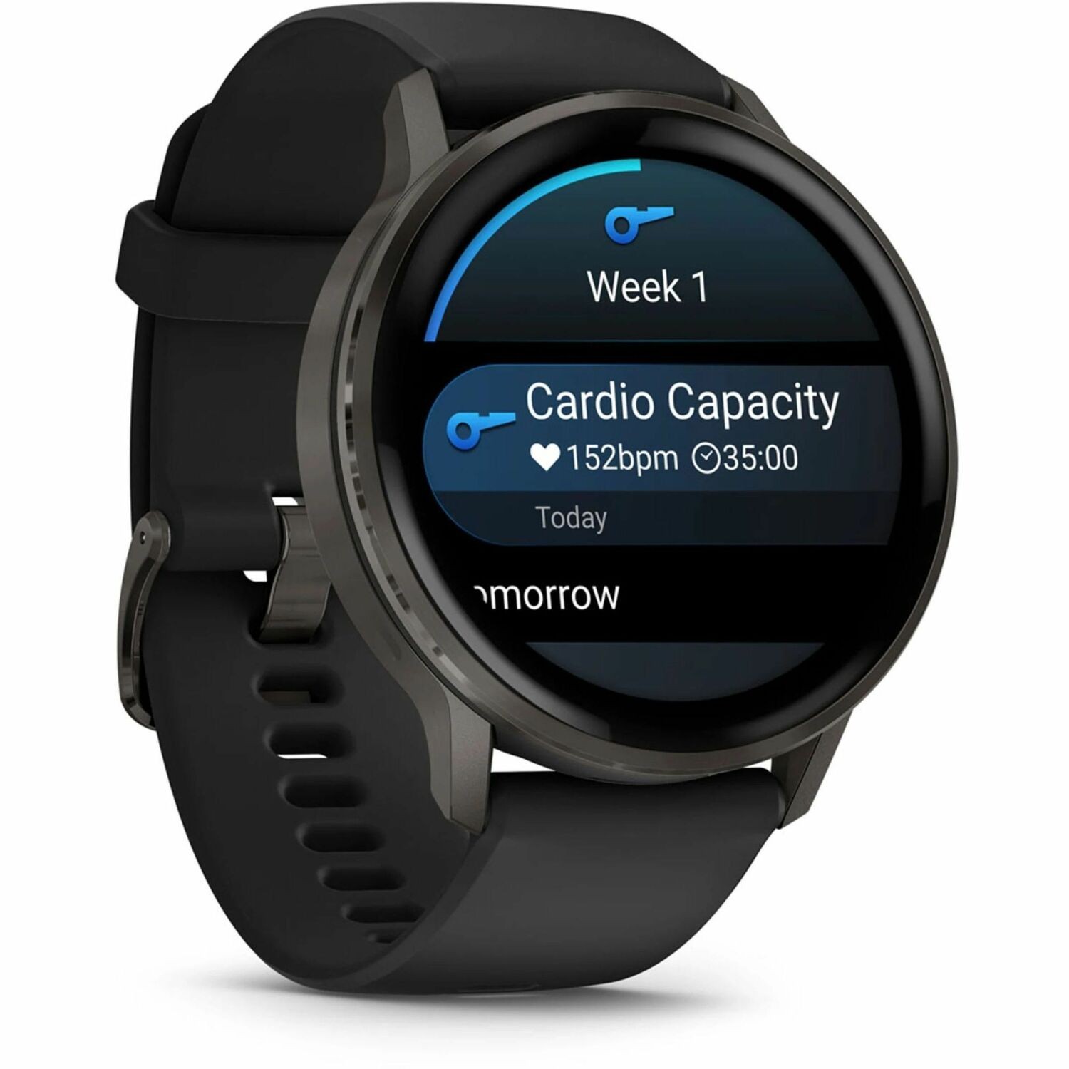 Garmin Venu 4 - 45 mm Slate with Black Silicone Band