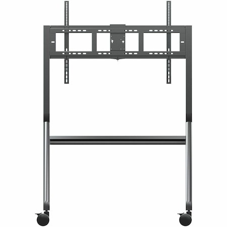 ViewSonic VB-STND-009 Slim Mobile TV Cart for 55 to 86 inch screens up to 265 lbs, VESA Pattern Compatible for 400x200 to 900x600mm, Storage Tray, and Lockable Wheels