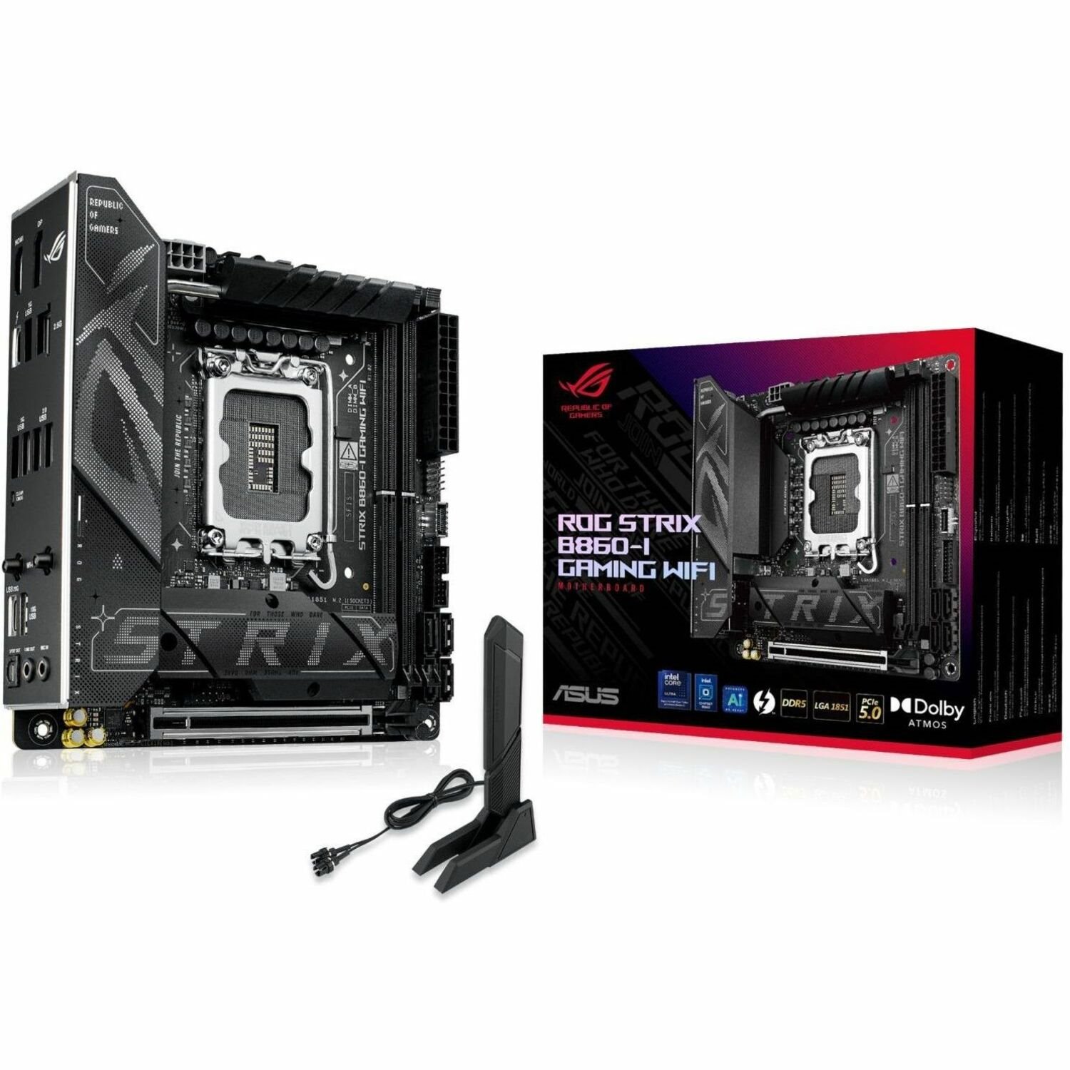 Asus ROG Strix B860-I GAMING WIFI Gaming Desktop Motherboard - Intel B860 Chipset - Socket LGA-1851 - Mini ITX
