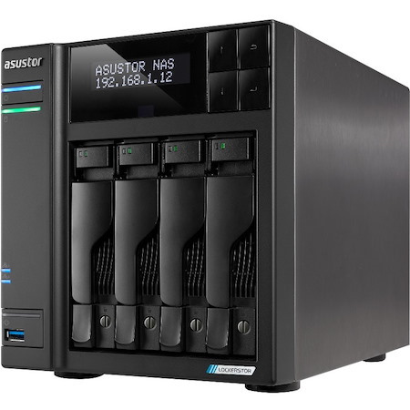 Asustor Lockerstor 4 Gen2 - AS6704T | 4-Bay NAS, Quad-Core 2.0GHz Processor, 4 M.2 NVMe Slots (PCIe 3.0), Dual 2.5GbE, Expandable to 10GbE, 4GB DDR4 RAM, (No Drive)
