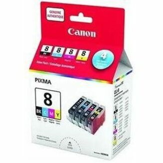 Canon CLI-8 Inkjet Ink Cartridge - Value Pack - Black, Yellow, Cyan, Magenta - 4 Pack