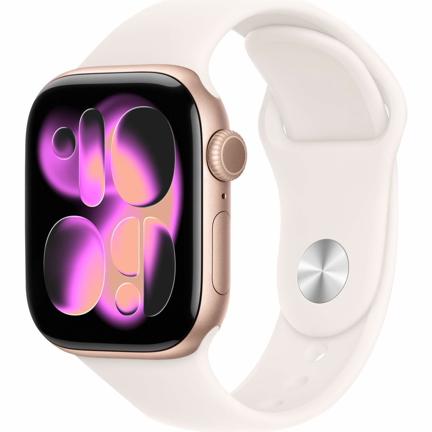 Apple Watch Series 11 Smart Watch - 42 mm Case Height - 36 mm Case Width - Rose Gold Case Color - Light Blush Band Color - Aluminium Case Material - Rubber Band Material - Wireless LAN