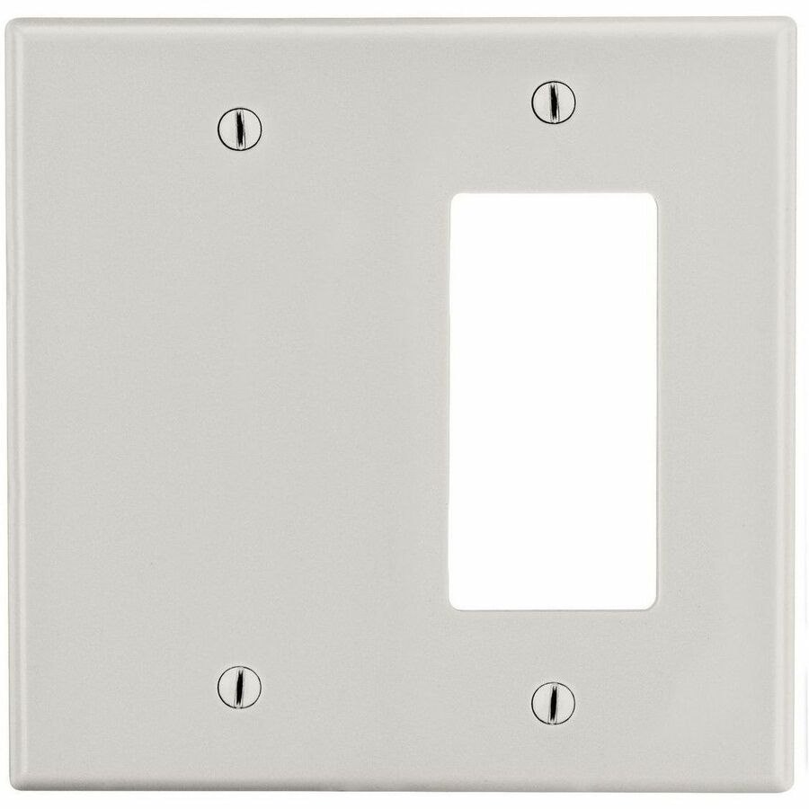 Bryant Wallplate, Mid-Size 2-Gang, 1) Decorator 1) Box Mount Blank, Light Almond