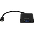 Rocstor Premium USB-C™ to VGA adapter Converter- 6" - USB Type-C to VGA Video Adapter - For use with Macbook®, Macbook Pro®, Chromebook®, Notebook, Projectors, TV, Netbook - 1 Pack - 1 x HD-15 Female VGA - 1 x Type C Male USB - Black USB-C TO VGA VIDEO CONVERTER