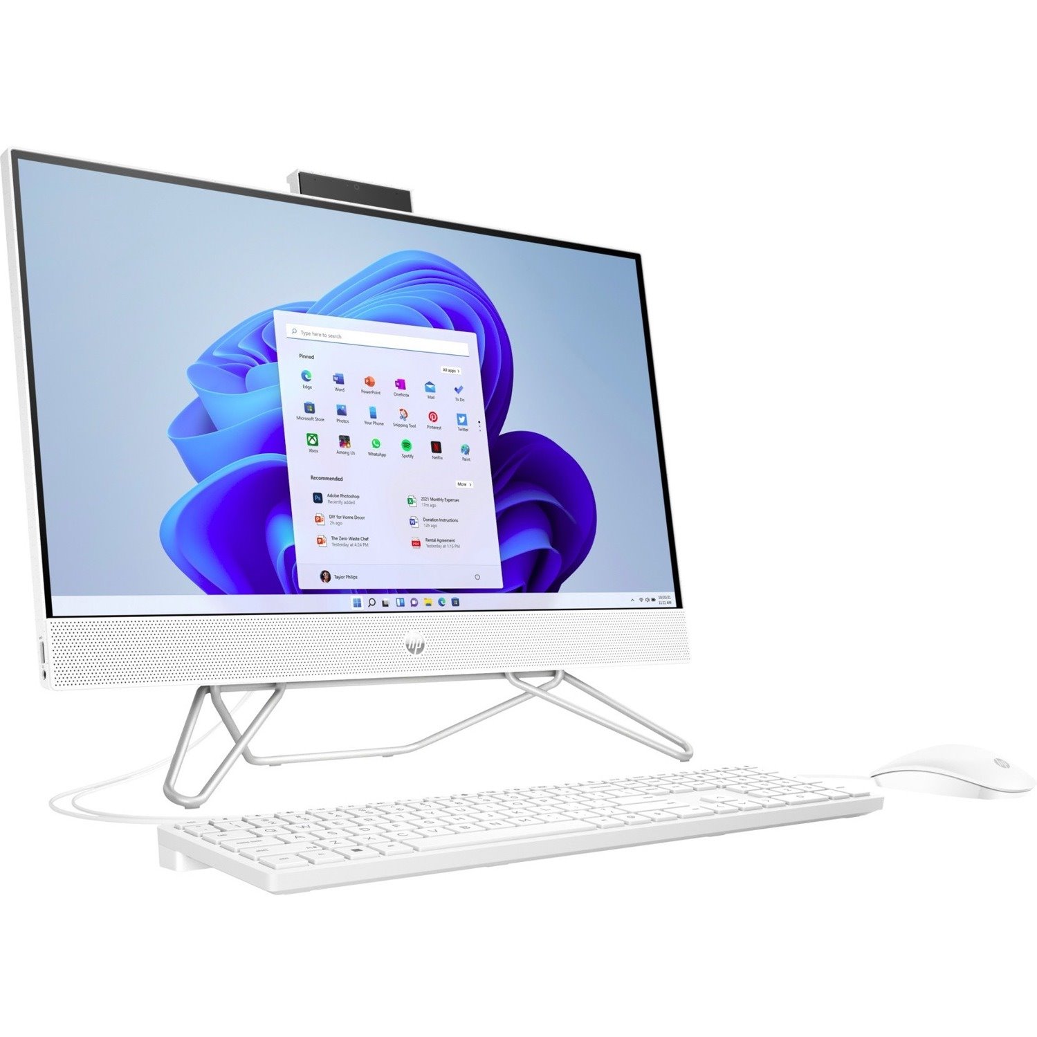 HP 24-cb1140 All-in-One Computer - AMD Ryzen 5 5625U - 8 GB - 512 GB SSD - 23.8" Full HD Touchscreen - Desktop