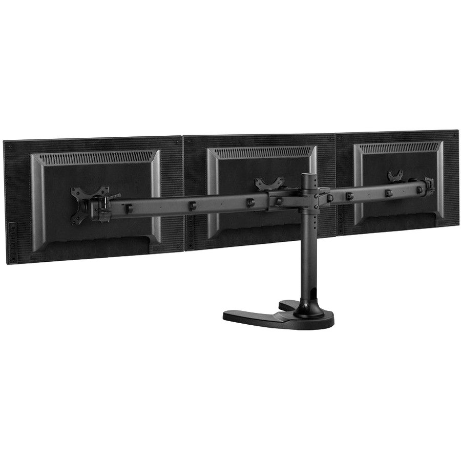 Atdec triple monitor desk mount with a freestanding base - Loads up to 17.6lb - VESA 75x75, 100x100