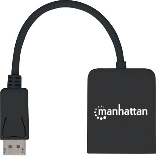 Manhattan DisplayPort 1.2 to 2-Port HDMI Splitter Hub with MST, 4K@30Hz, USB-A Powered, Video Wall Function, HDCP 2.2, Black, Three Year Warranty, Blister