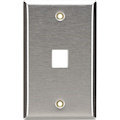 Black Box Keystone Wallplate - Stainless Steel, Single-Gang, 1-Port