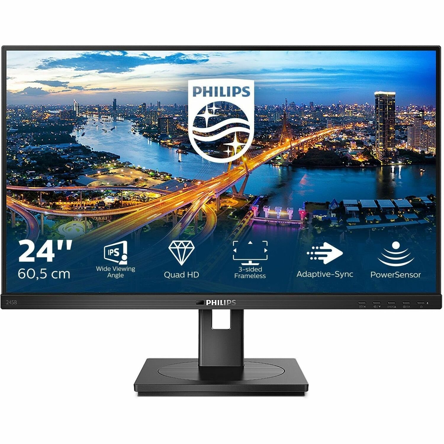 Philips 245B1 24" Class WQHD LCD Monitor - 16:9