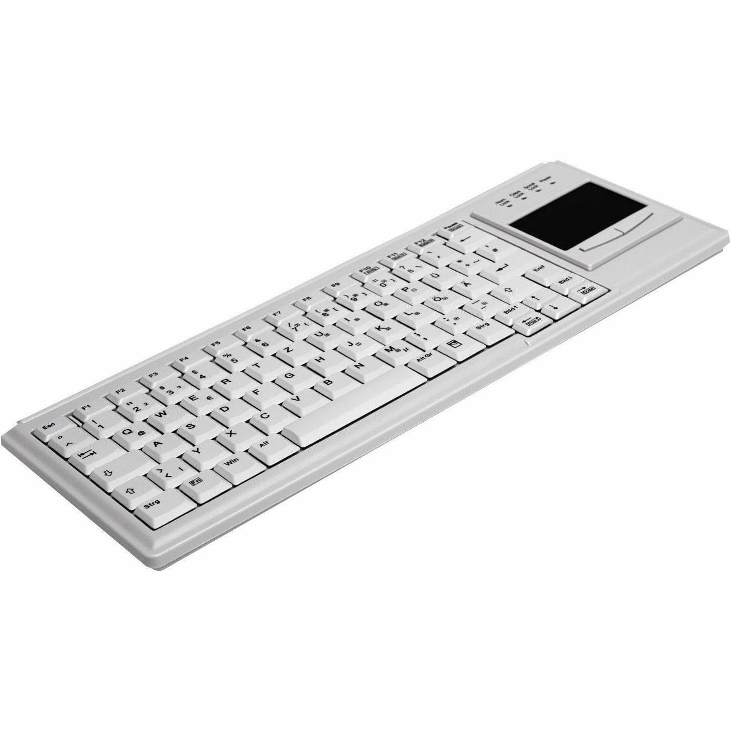 Active Key Keyboard - Cable Connectivity - USB 1.1 Interface - TouchPad - English (UK) - Light Grey