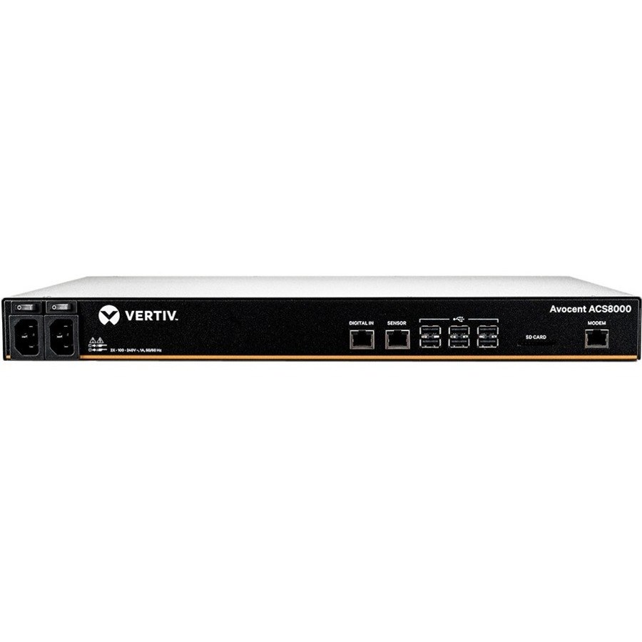 Vertiv Avocent ACS 8000 8-Port Console Server with Dual AC Power Supply and Analog Modem (ACS8008MDAC-400)