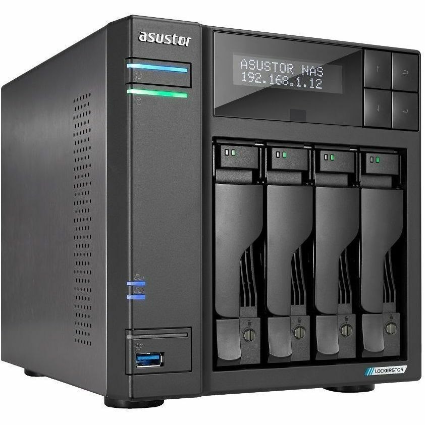 Asustor Gen2+ 4-Bay Nas 3.5"/2.5"(0/4), QC-2.0GHz, 4GB, M.2(4), 5GbE(2), PCIe, TWR,3YR