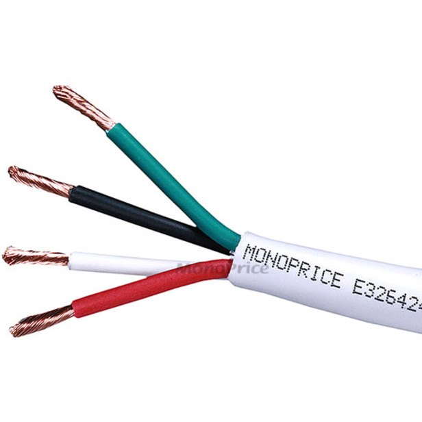 Monoprice 100ft 16AWG CL2 Rated 4-Conductor Loud Speaker Cable (For In-Wall Installation)