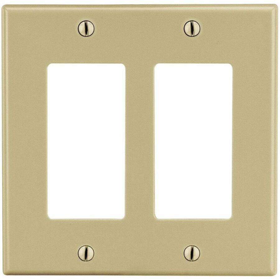 Bryant Wallplate, 2-Gang, 2) Decorator, Ivory