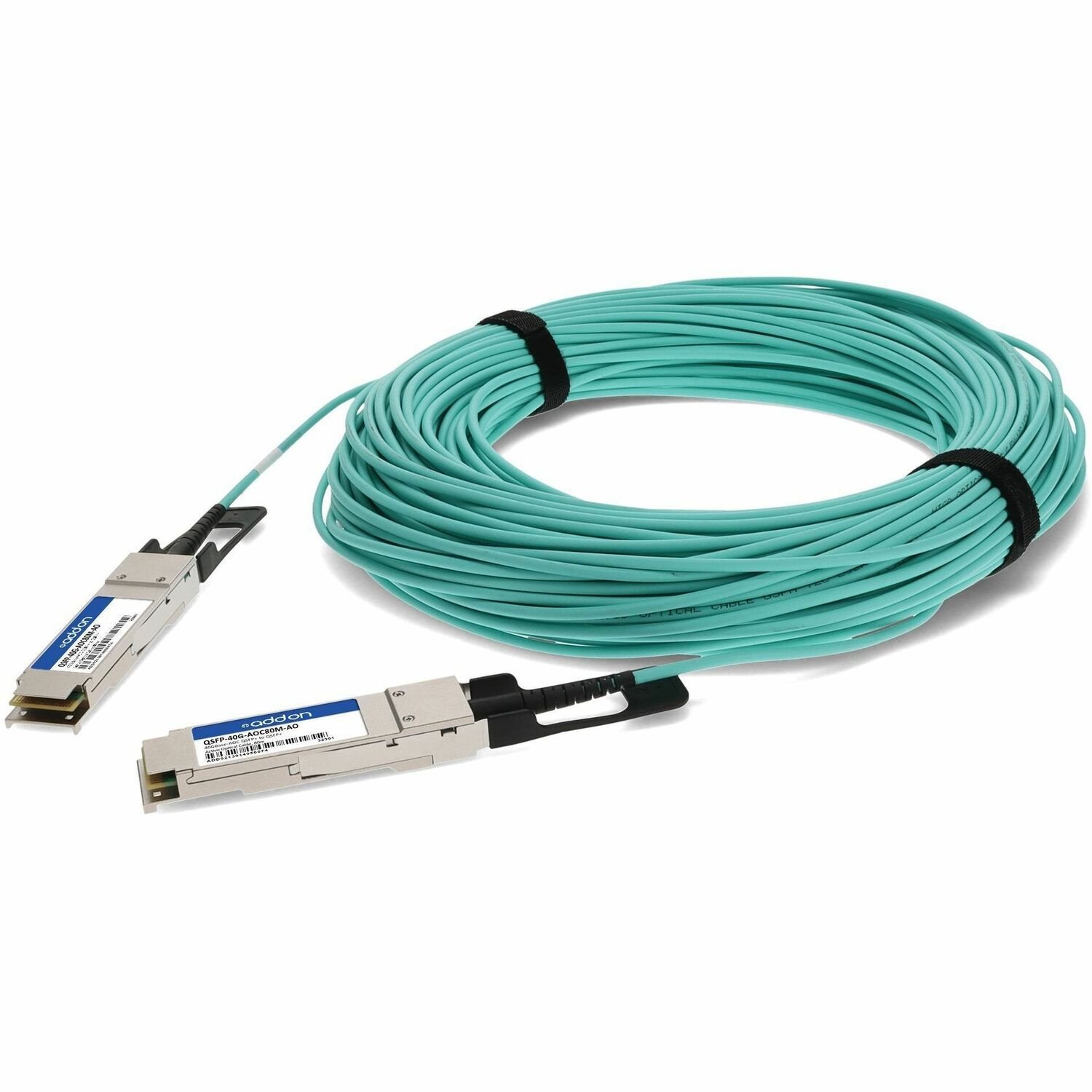 AddOn MSA and TAA Compliant 40GBase-AOC QSFP+ to QSFP+ Active Optical Cable (850nm, MMF, 80m)