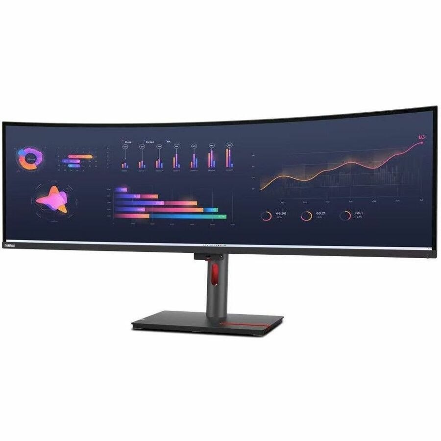 Lenovo ThinkVision P49w-30 49" Class Dual Quad HD (DQHD) Curved Screen LED Monitor - 32:9 - Raven Black