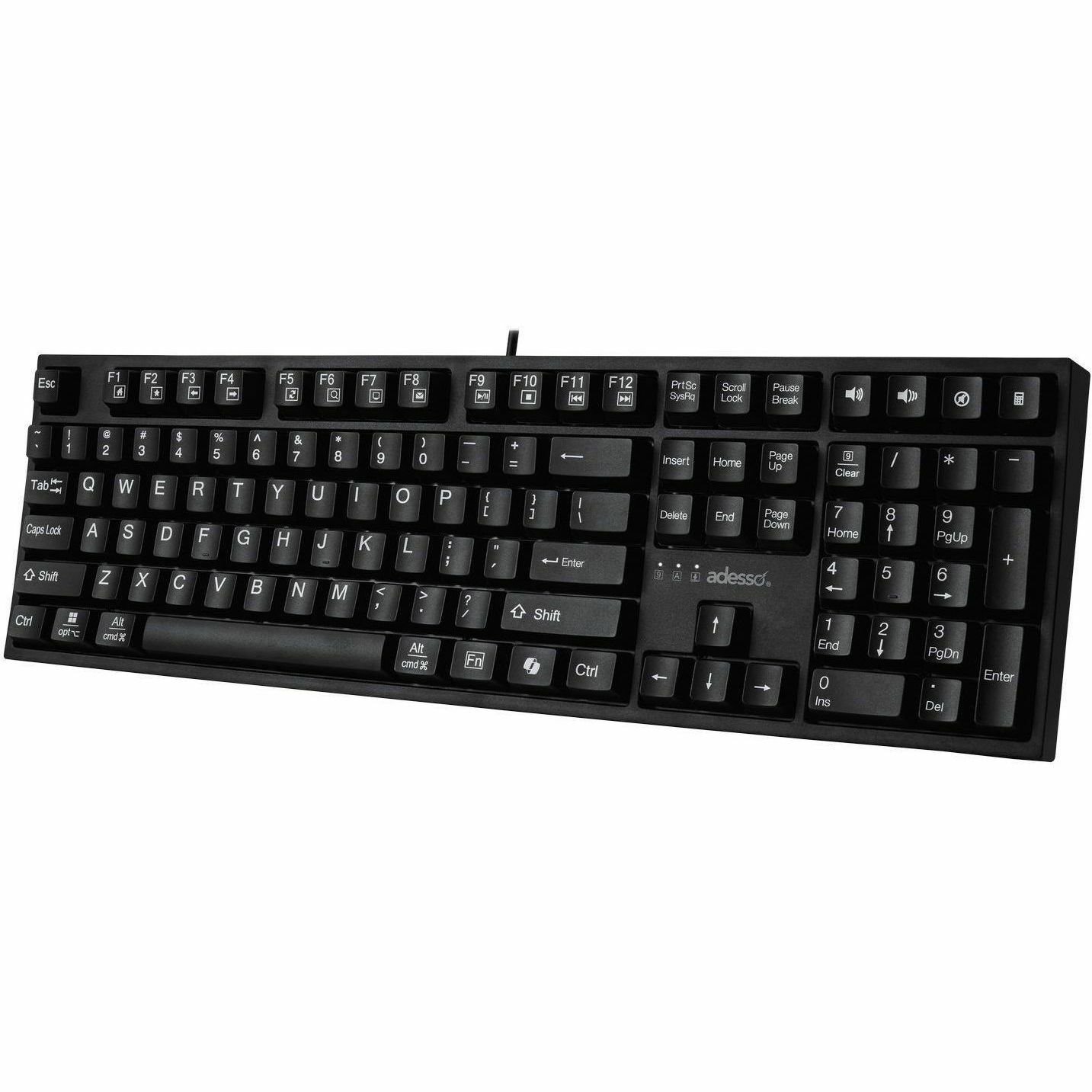Adesso EasyTouch AKB-670UB Keyboard - Cable Connectivity - USB Interface - English (US)
