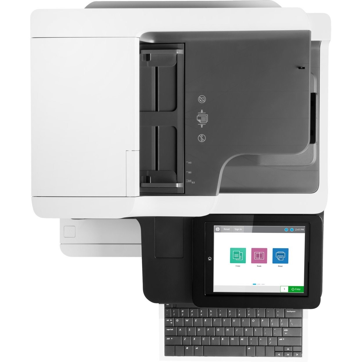 HP LaserJet M634h Laser Multifunction Printer-Monochrome-Copier/Scanner-52 ppm Mono Print-1200x1200 Print-Automatic Duplex Print-300000 Pages Monthly-650 sheets Input-Color Scanner-600 Optical Scan-Gigabit Ethernet