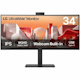LG Ultrawide 34BA85QE-B 34" Class Webcam UWQHD Curved Screen LED Monitor - 21:9