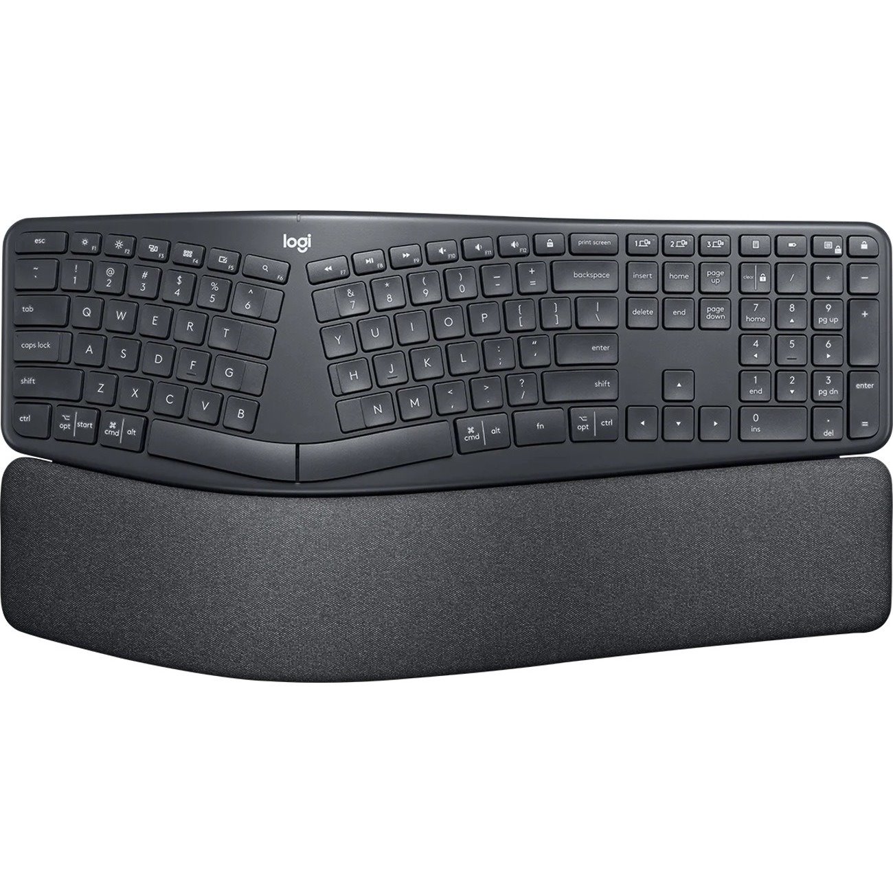 Logitech ERGO K860 Keyboard - Wireless Connectivity - Danish, Norwegian, Swedish, Finnish - QWERTY Layout - Graphite
