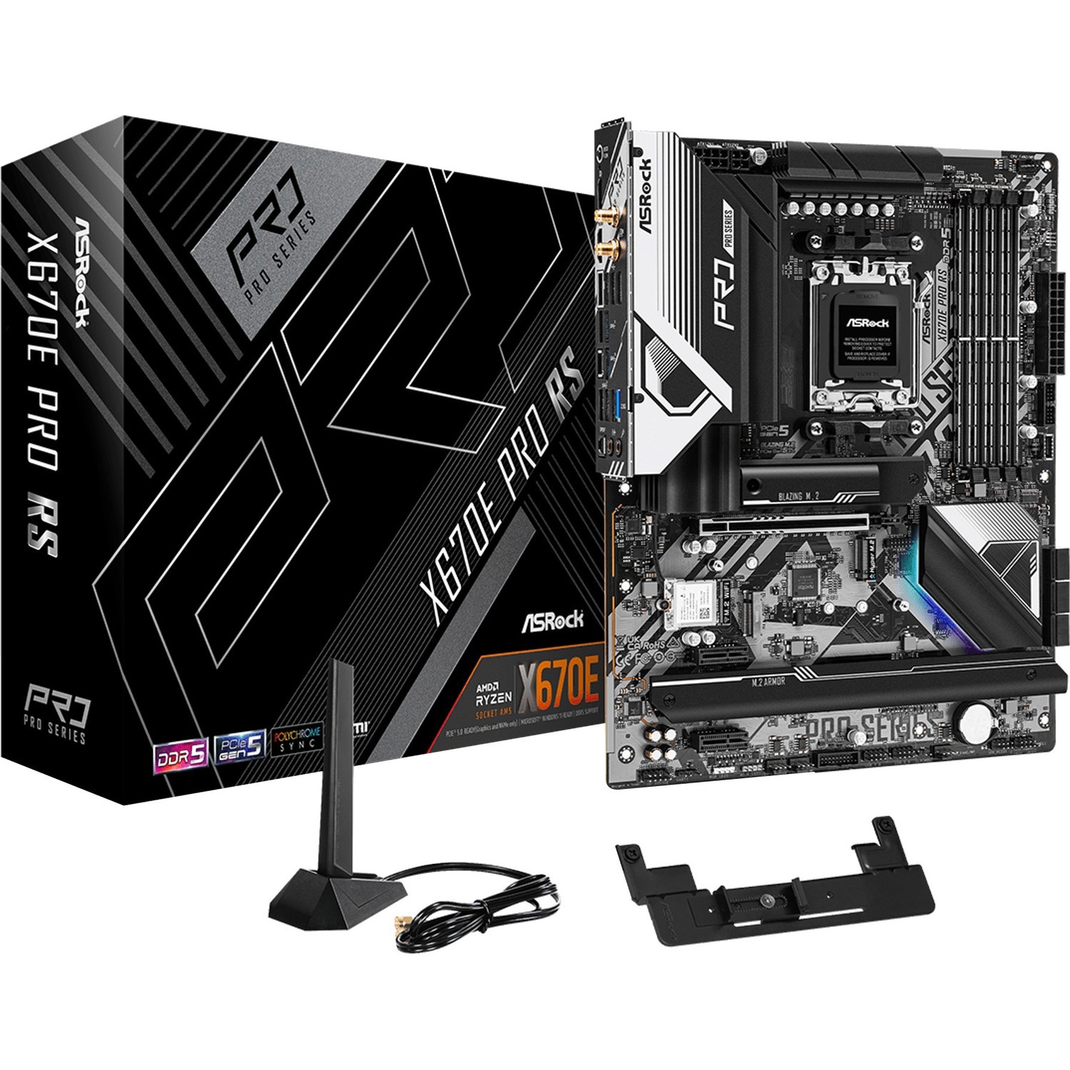 ASRock X670E PRO RS Gaming Desktop Motherboard - AMD X670 Chipset - Socket AM5 - ATX