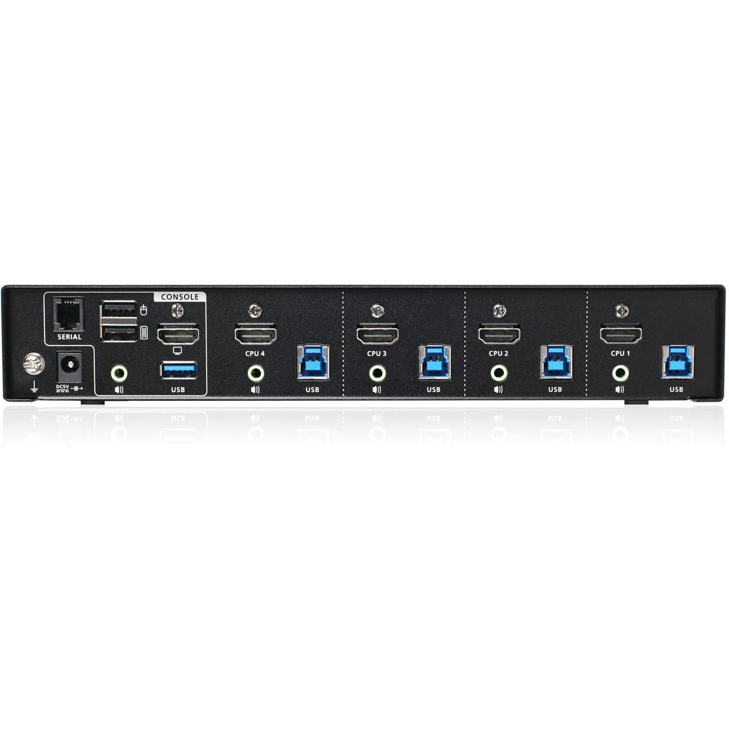 IOGEAR 4-Port 4K KVMP Switch with HDMI Connection, USB 3.0 Hub, and Audio (TAA)