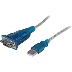 StarTech.com 17in (43cm) 1-Port USB to Serial Adapter Cable, USB-A to DB9 RS232, USB to RS232 Adapter, Prolific Chipset - M/M