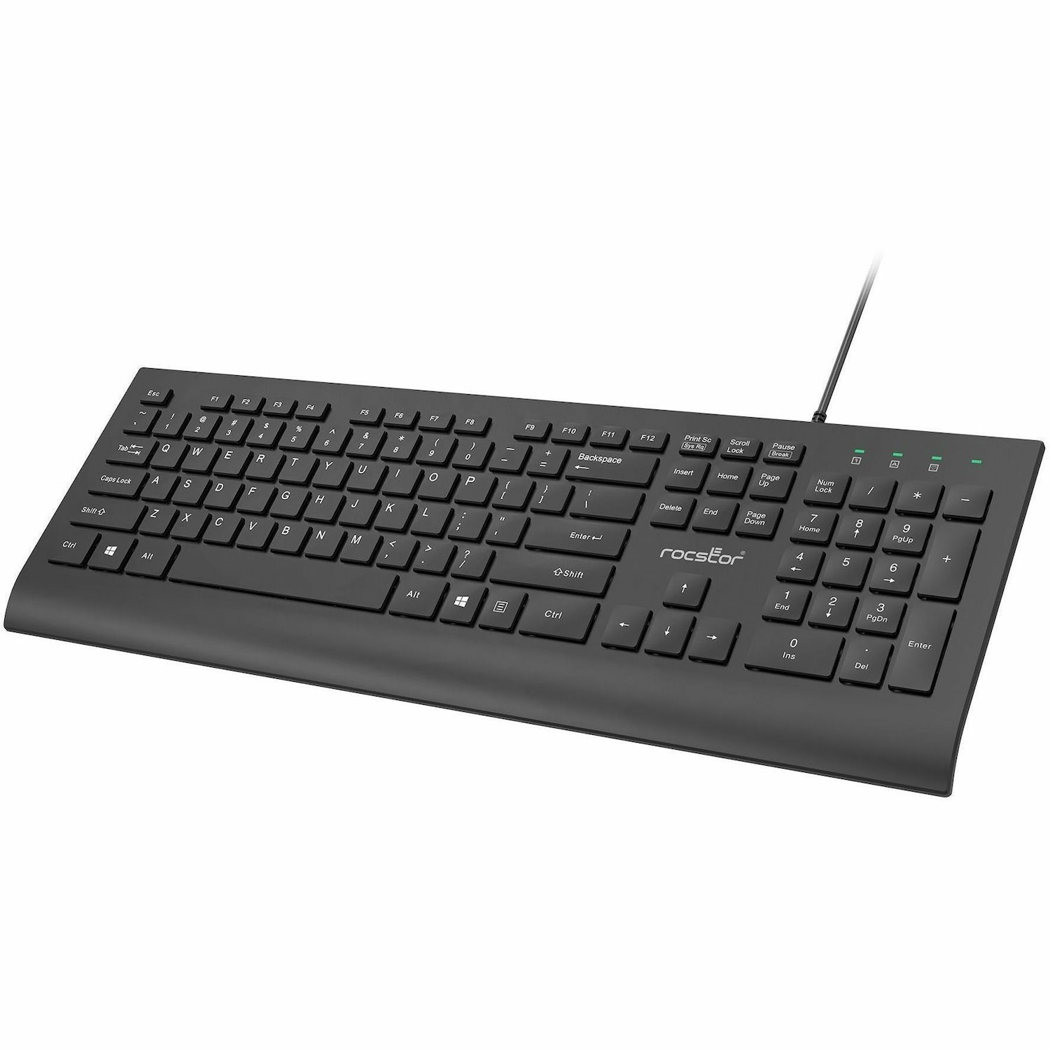 Rocstor Premium K10 USB Wired Keyboard - 104 Key Function