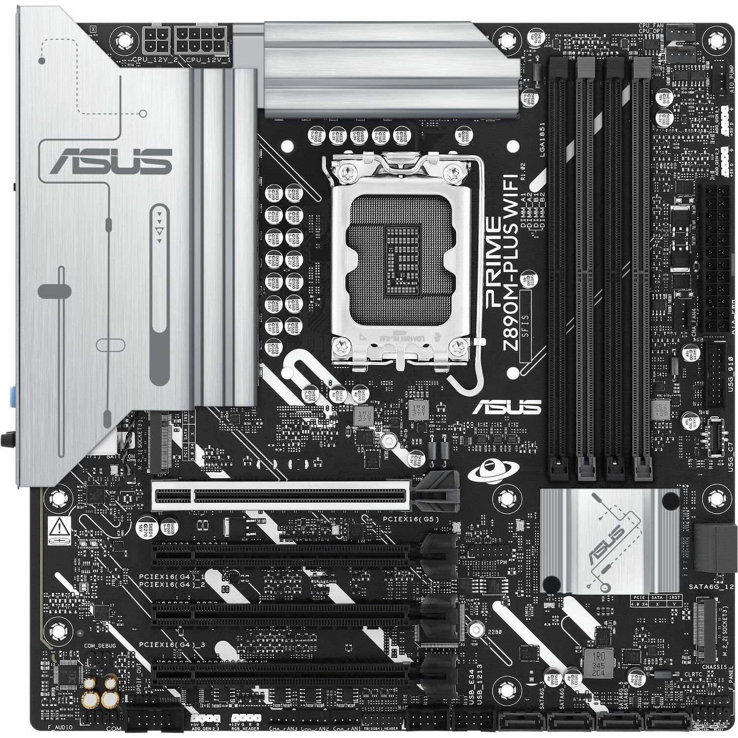 Asus Prime Z890M-PLUS WIFI Gaming Desktop Motherboard - Intel Z890 Chipset - Socket LGA-1851 - Micro ATX