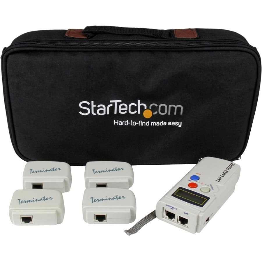 StarTech.com Professional RJ45 Network Cable Tester with 4 Remote Loopback Plugs - LAN Cable Tester Professional - Network testing device - Token Ring