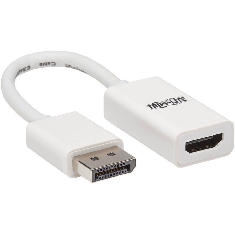 Eaton Tripp Lite Series DisplayPort to HDMI Active Adapter (M/F) - 4K 60Hz, HDR, DP 1.2, HDCP 2.2, White, 6 in.