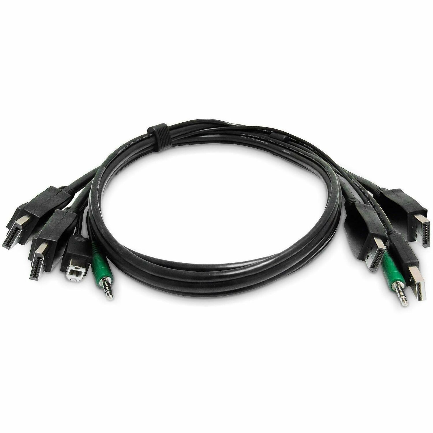 StarTech.com 6ft (1.8m) Dual-DisplayPort KVM Cable, 2x USB 2.0, 3.5mm Audio, Universal Combo Cable for KVM Switches, TAA