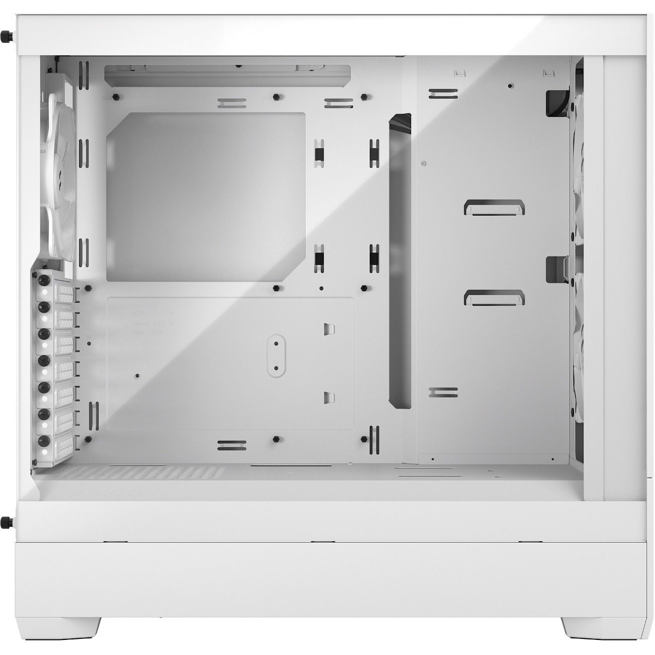 Fractal Design Pop Air Computer Case - Mini ITX, Mini ATX, ATX Motherboard Supported - Tower - Steel, Tempered Glass - White, Transparent