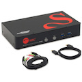 SIIG 2 Port 4K 60Hz DisplayPort 1.2 KVM Switch with USB 3.0 and Multi-Media ports