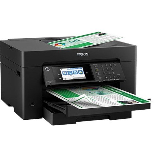 Epson WorkForce Pro WF-7820 Inkjet Multifunction Printer-Color-Copier/Fax/Scanner-4800x2400 dpi Print-Automatic Duplex Print-50000 Pages-250 sheets Input-1200 dpi Optical Scan-Color Fax-Wireless LAN-Epson Connect-Android Printing-Mopria