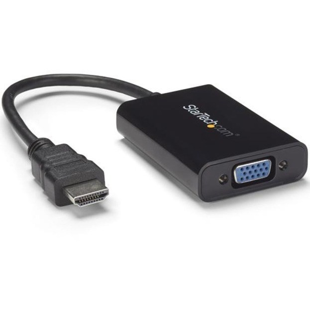 StarTech.com HDMI to VGA Adapter - With Audio - 1080p - 1920 x 1080 - Black - HDMI Converter - VGA to HDMI Monitor Adapter