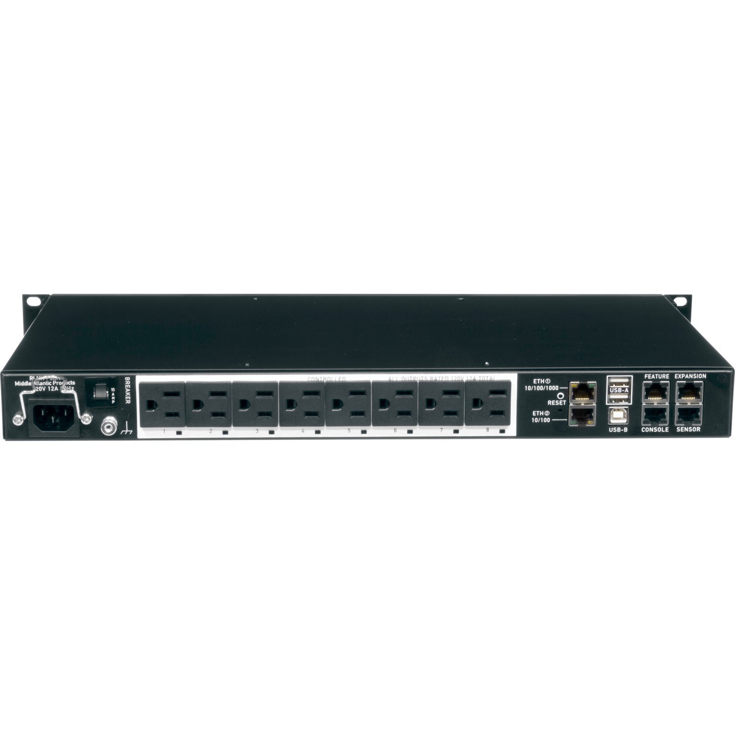 Middle Atlantic Premium Rack Mount PDU with Racklink - 9 Outlet, 15A