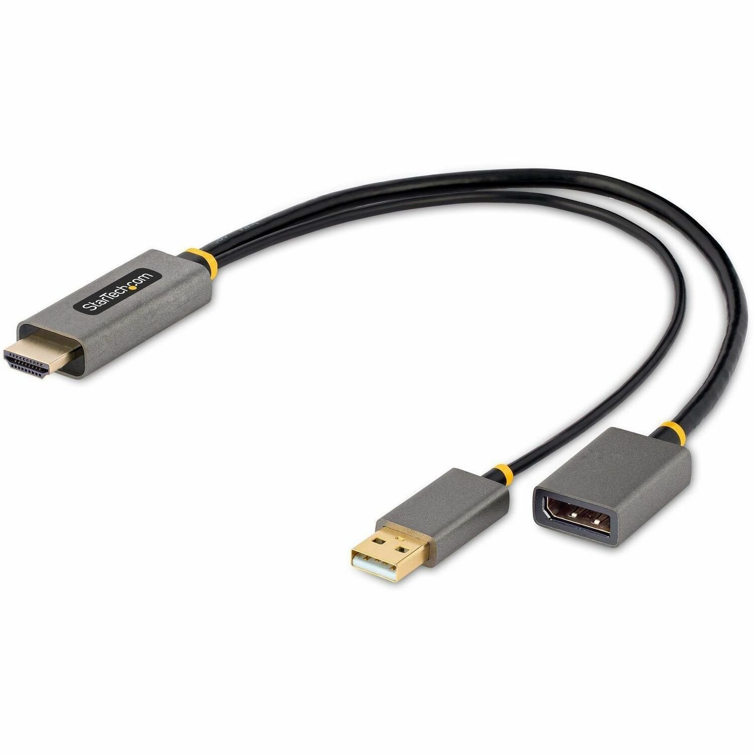 30 cm HDMI auf DisplayPort Adapter/Kabel, Aktiver 4K 60Hz HDMI 2.0 auf DP 1.2 Konverter, HDR, USB Busbetrieben, HDMI zu DP
