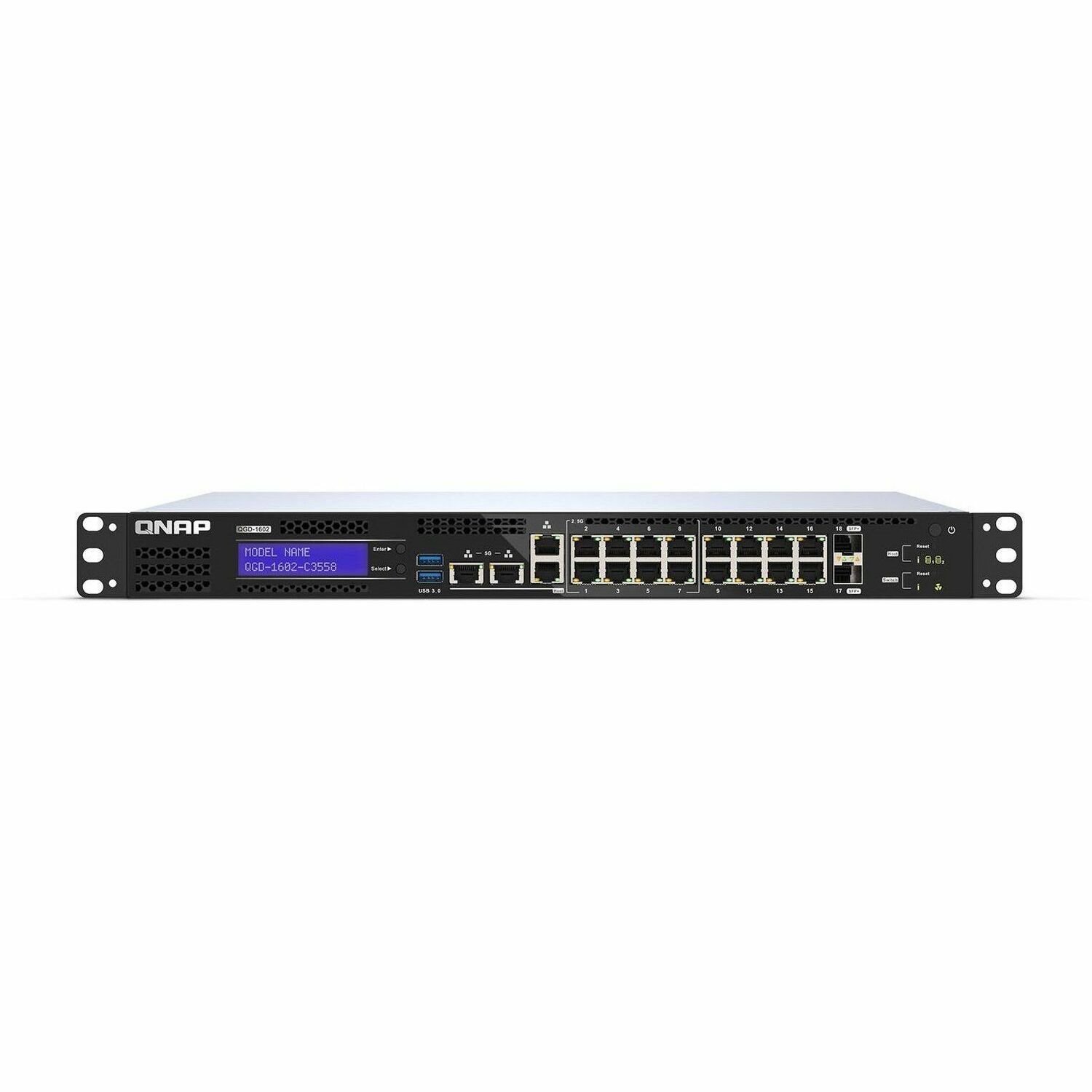QNAP EdgeSmart QGD 1602 16 Poorten Beheer mogelijk Ethernetswitch - Gigabit Ethernet, 2.5 Gigabit Ethernet, 10Gigabit Ethernet - 1000Base-T, 2.5GBase-T, 10GBase-X