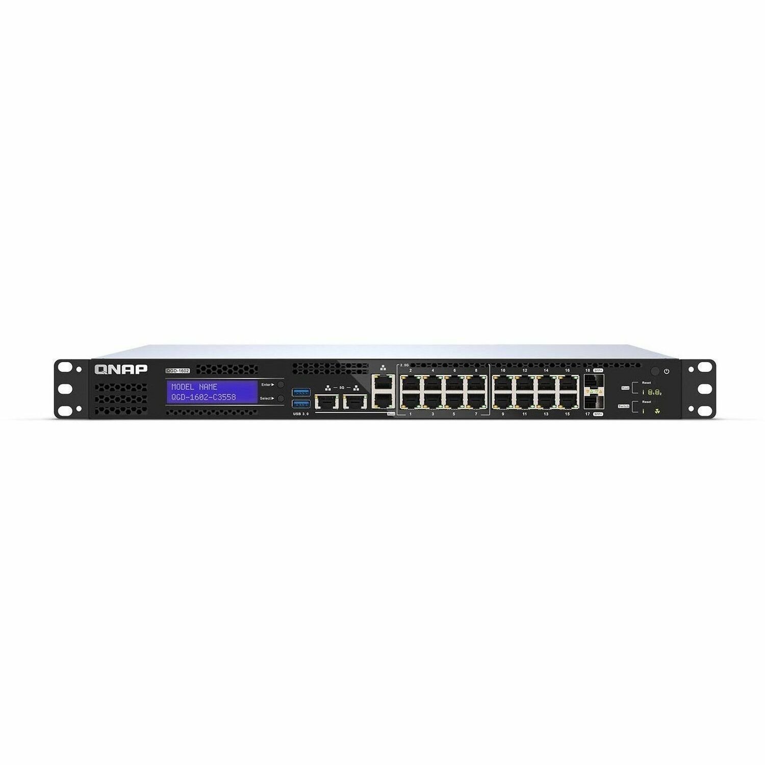 QNAP EdgeSmart QGD 1602 16 Ports Manageable Ethernet Switch - Gigabit Ethernet, 2.5 Gigabit Ethernet, 10 Gigabit Ethernet - 1000Base-T, 2.5GBase-T, 10GBase-X