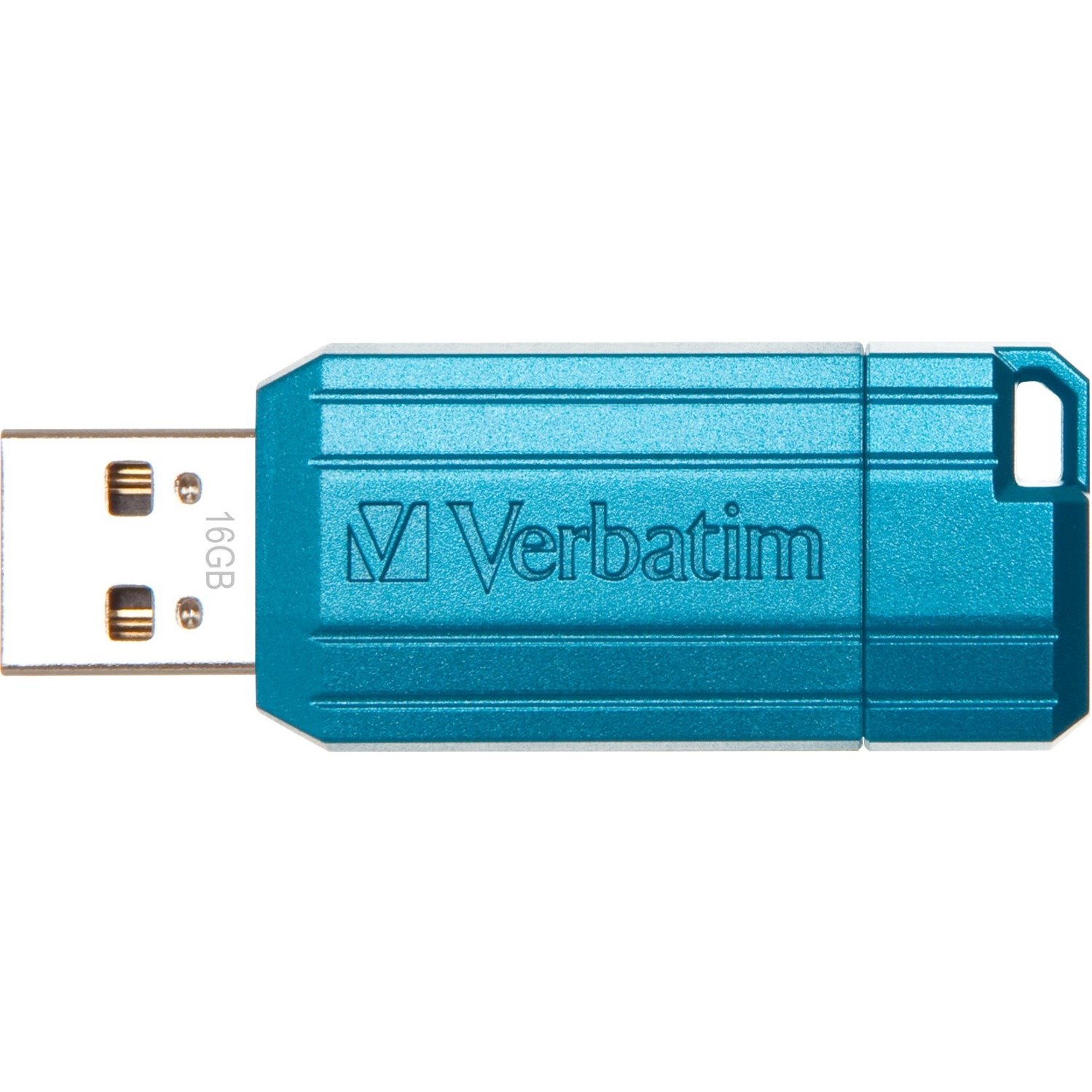 Verbatim PinStripe 16 GB USB 2.0 Flash Drive - Caribbean Blue