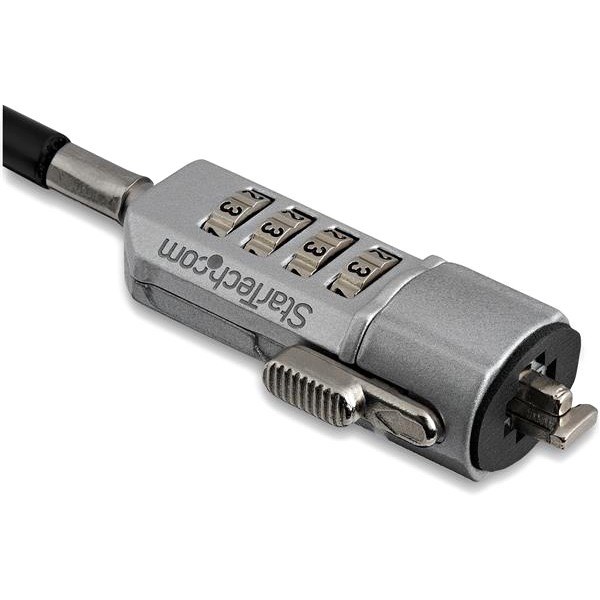 StarTech.com Laptop Combination Lock - Security Lock - Computer Lock - 4-Digit Combination - Resettable - 6 Ft Vinyl-Coated Steel Cable (6 mm Diameter)