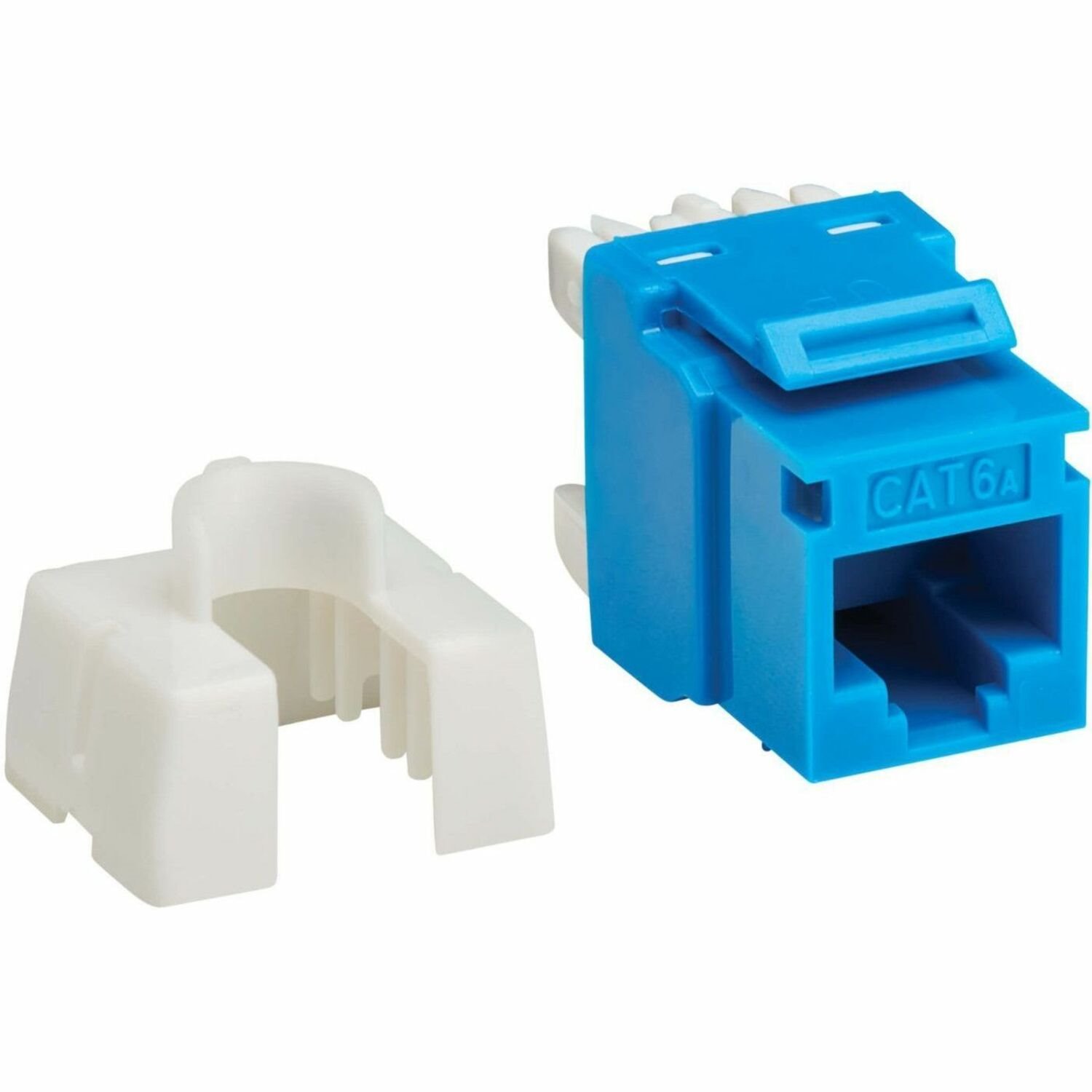 Eaton Tripp Lite Series Cat6a Keystone Jacks, 10 Pack - 4PPoE Compliant, 110/Krone, 568A/B, RJ45 Ethernet, Blue, TAA