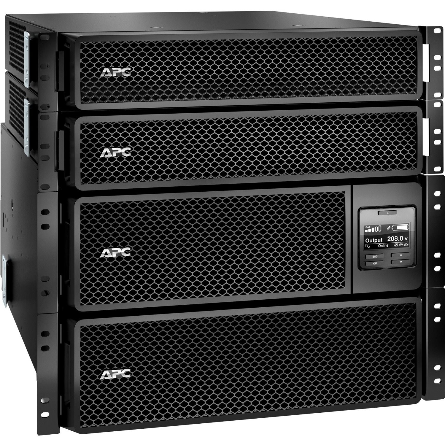 APC by Schneider Electric Smart-UPS SRT 10kVA RM with two 208V to 120V 2U 5kVA Step-Down Transformers