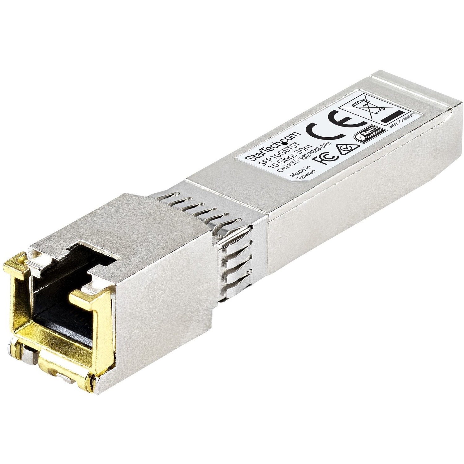 StarTech.com MSA conform 10 Gigabit koper RJ45 SFP+ module - 10GBase-T - SFP+ transceiver - 30 m - TAA conform